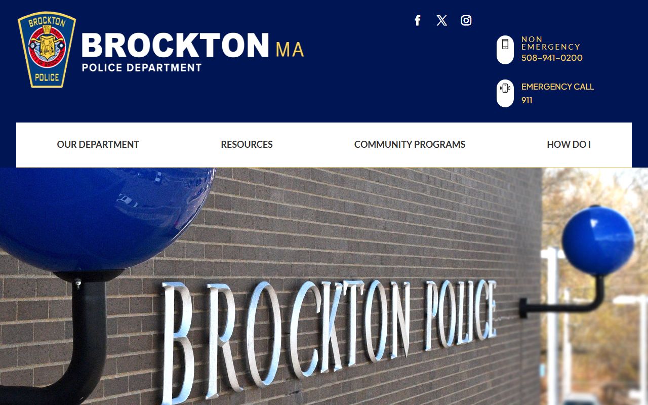 Brockton Police Department website for criminal history records